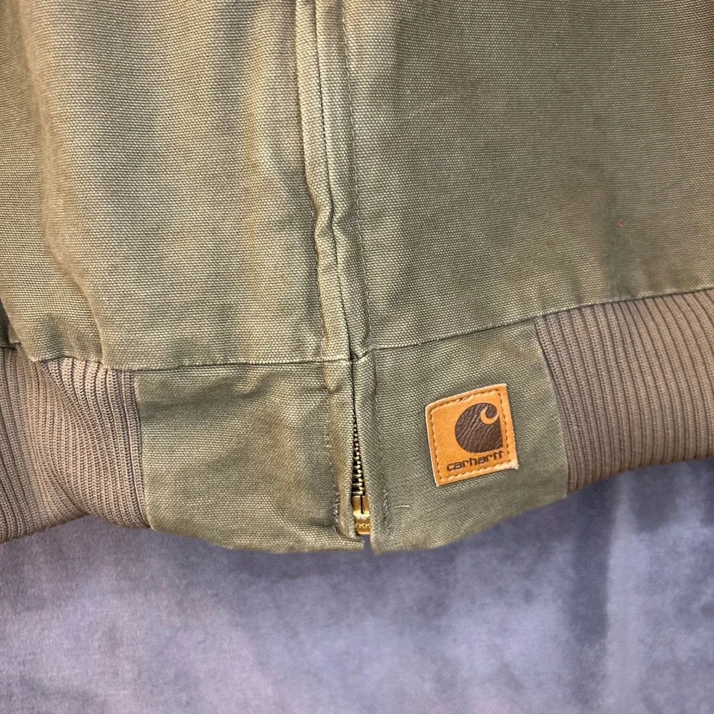 Carhartt Santa Fe Jacket J14 LOV Mens XL Olive Green Duck Canvas Quilted